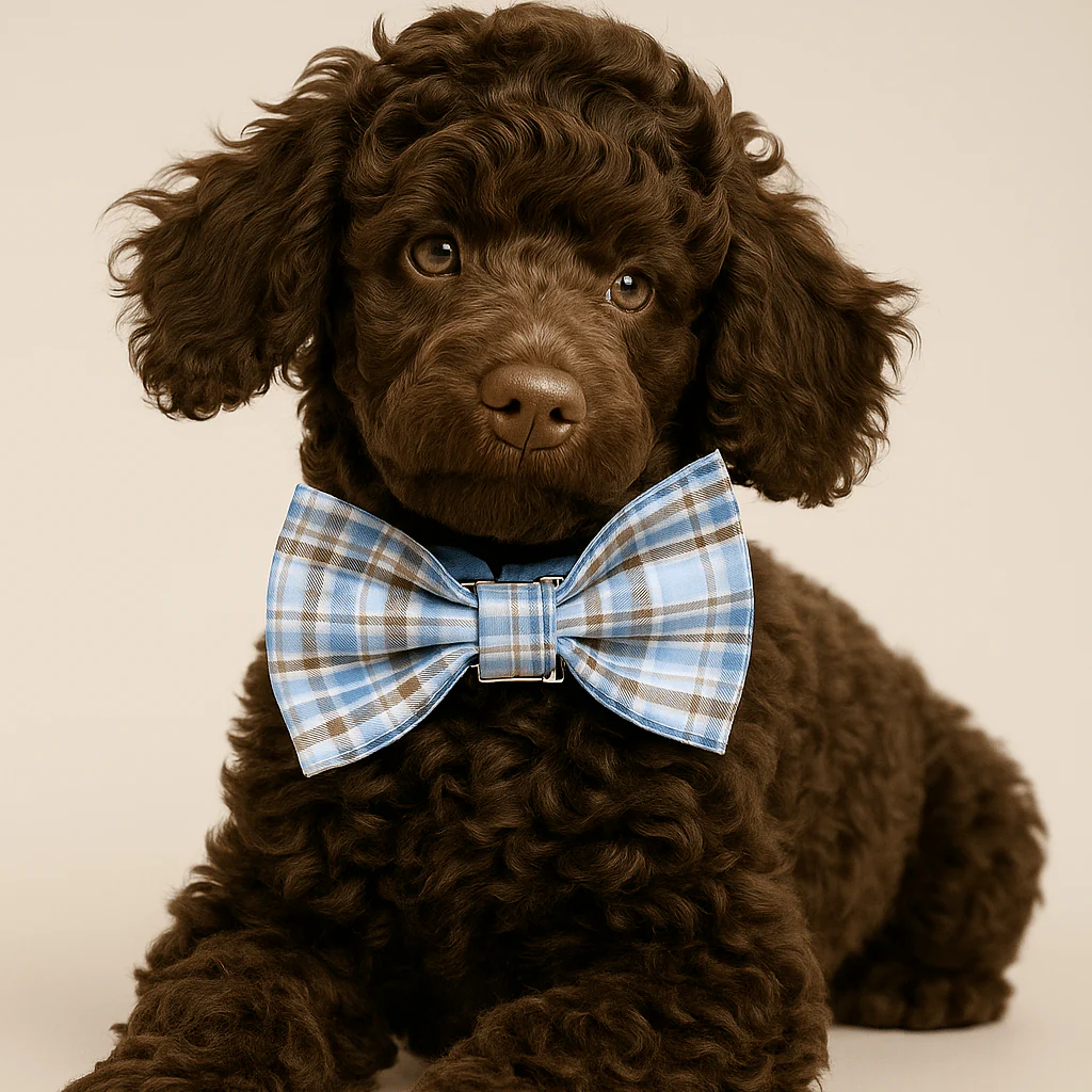 Dog Collar Leash Harness Set, Blue Plaid - Image 2