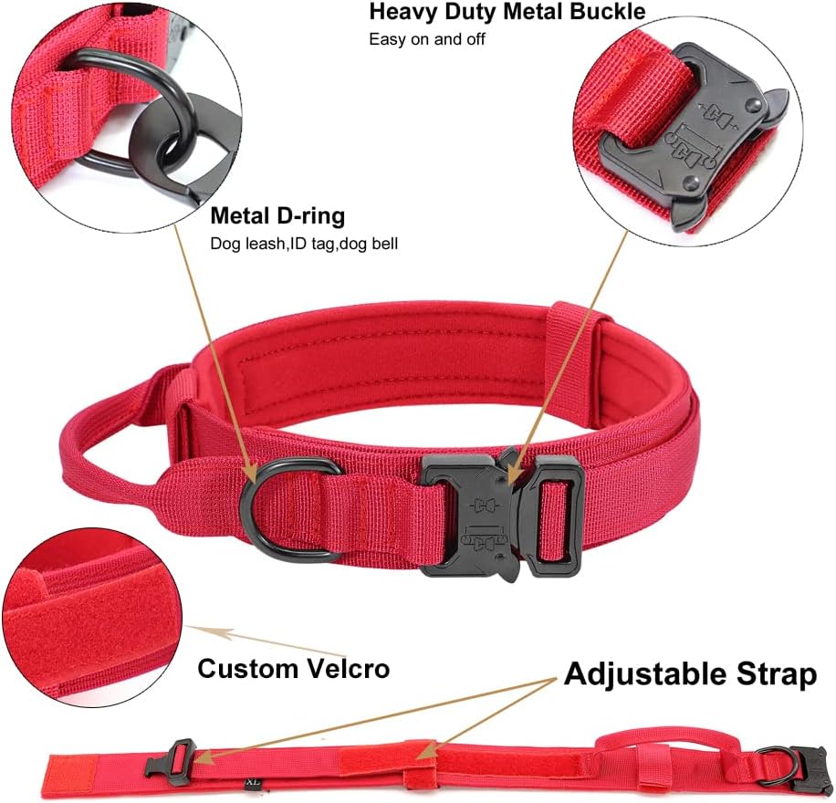 Dog collar+leash set Military-Style Tactical Nylon Collar for Large dogs - Image 20