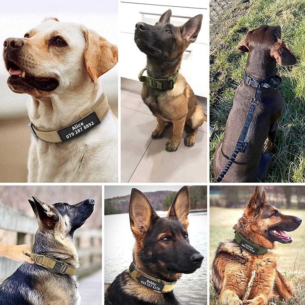 Dog collar+leash set Military-Style Tactical Nylon Collar for Large dogs - Image 21
