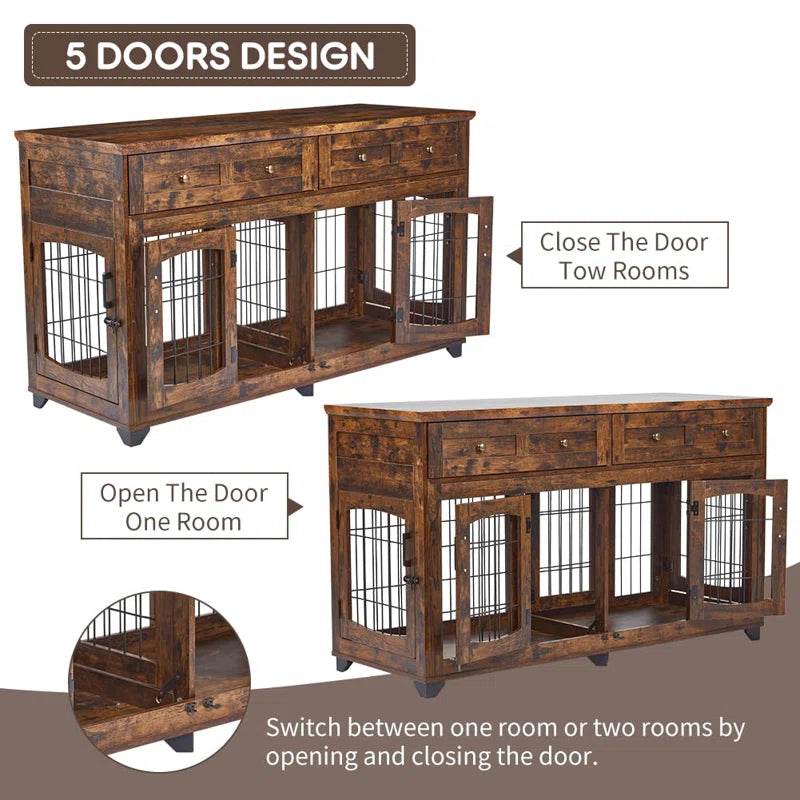 Dog Crate Furniture with Openable Partition - Image 15