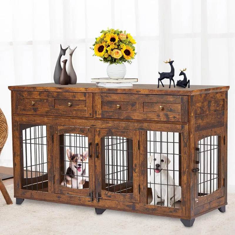 Dog Crate Furniture with Openable Partition - Image 3