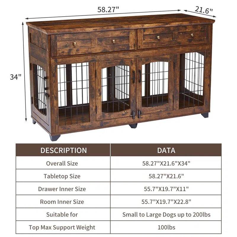 Dog Crate Furniture with Openable Partition - Image 9