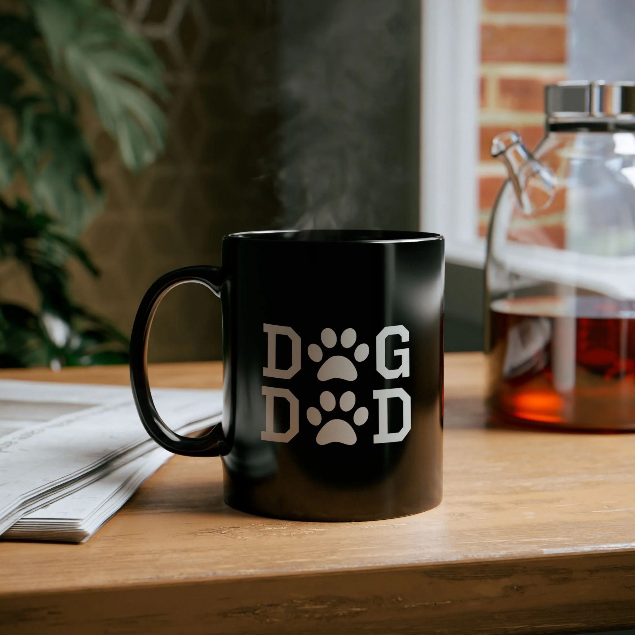 Dog Dad Black Mug - Image 4