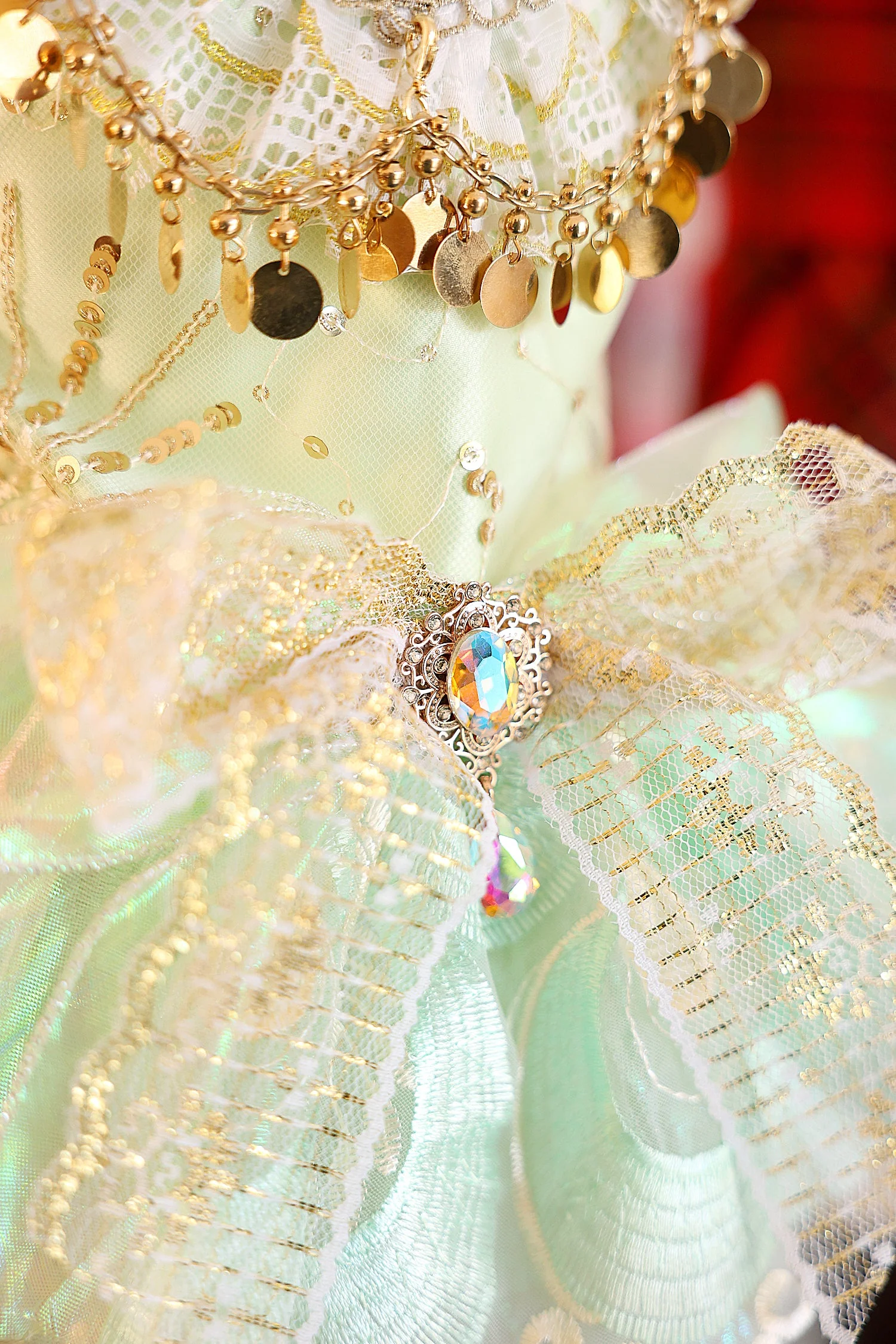 Dog Dress Green Luxe Sequin Princess - Image 4