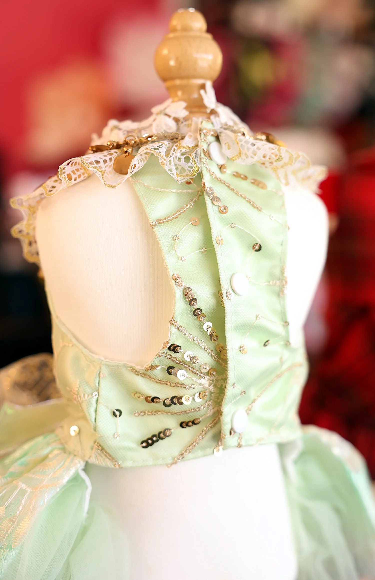 Dog Dress Green Luxe Sequin Princess - Image 5