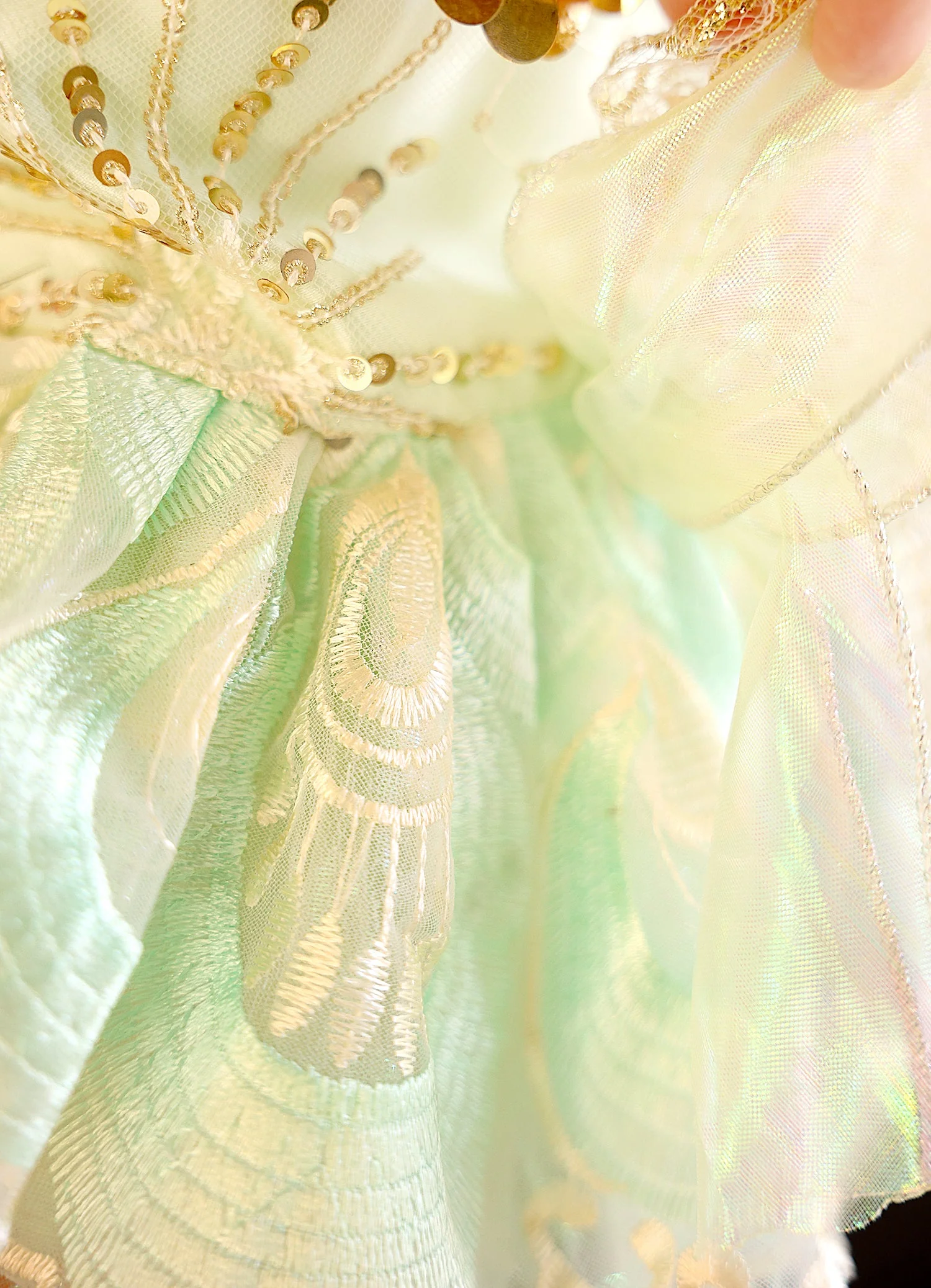 Dog Dress Green Luxe Sequin Princess - Image 6
