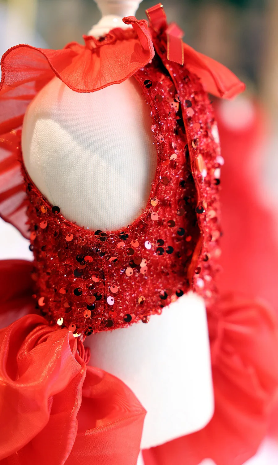Dog Dress Red Princess with Layered Tulle Skirt - Image 6