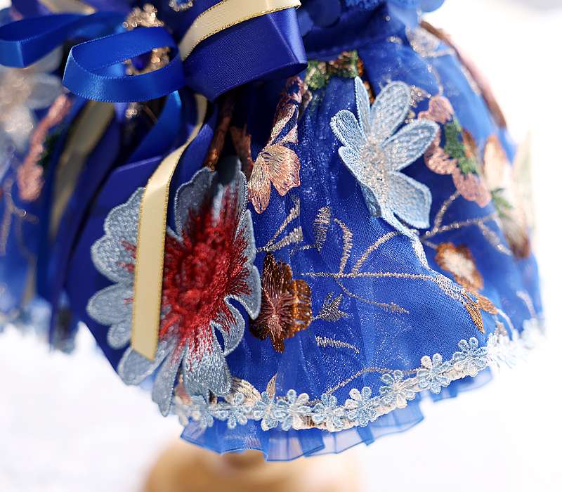 Dog Dress Royal Blue Blossom - Image 5