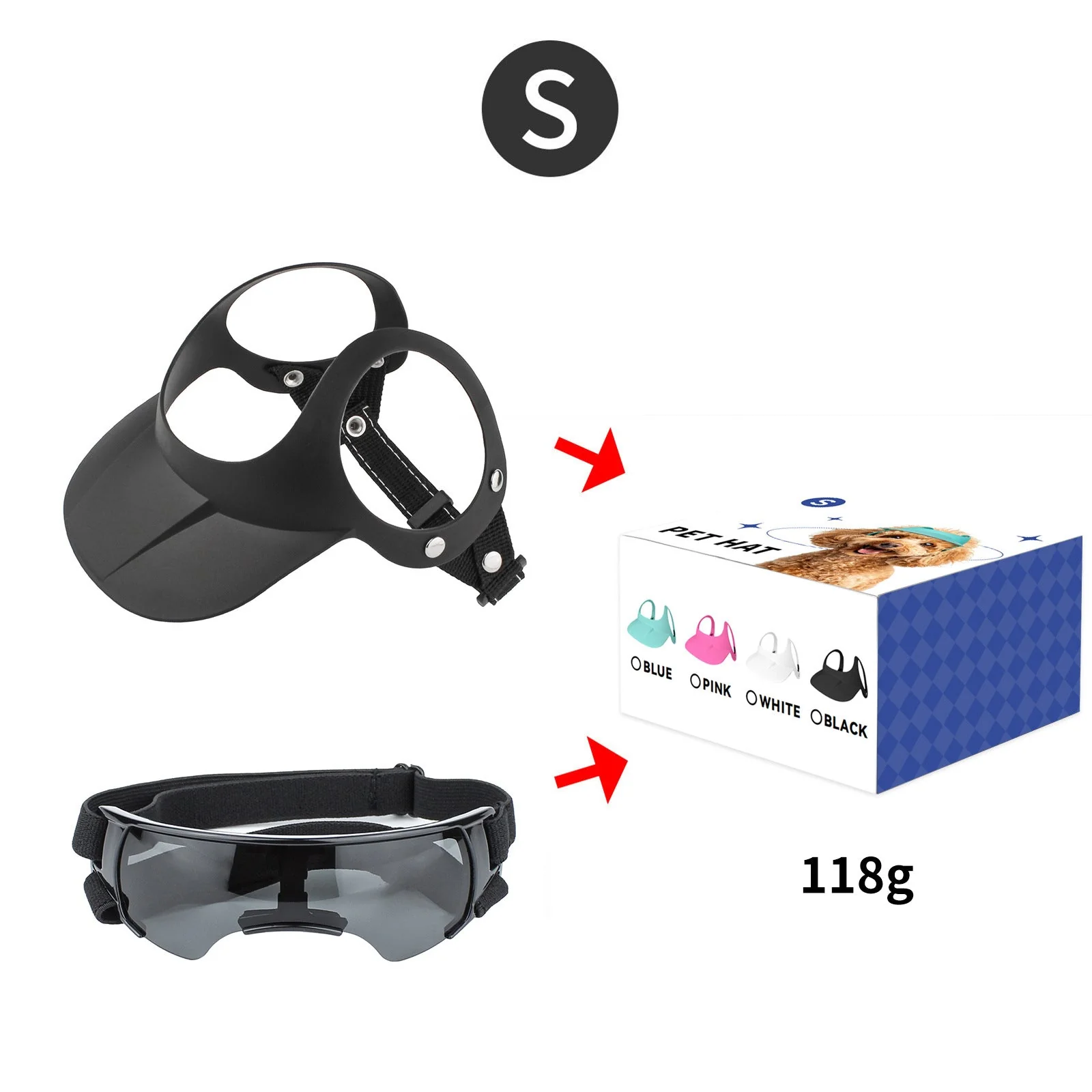 Dog goggle+sunhat sets 3 color - Image 3