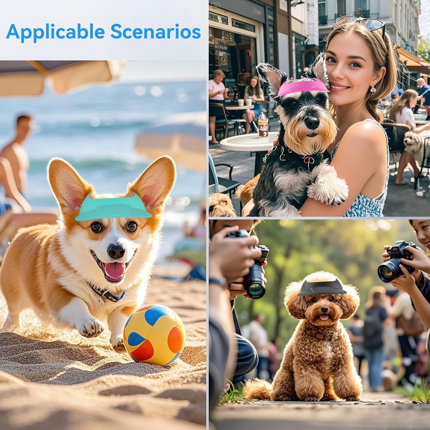 Dog goggle+sunhat sets 3 color - Image 4