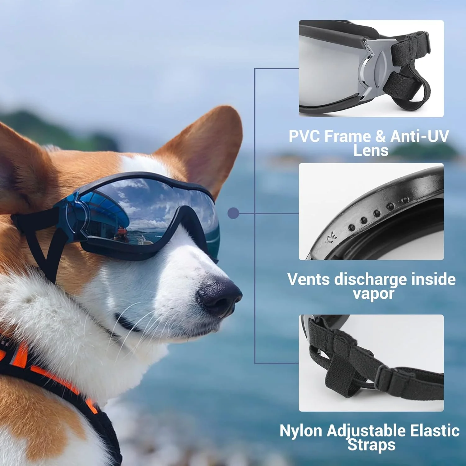 Dog goggles anti UV skiing sunglasses - Image 8