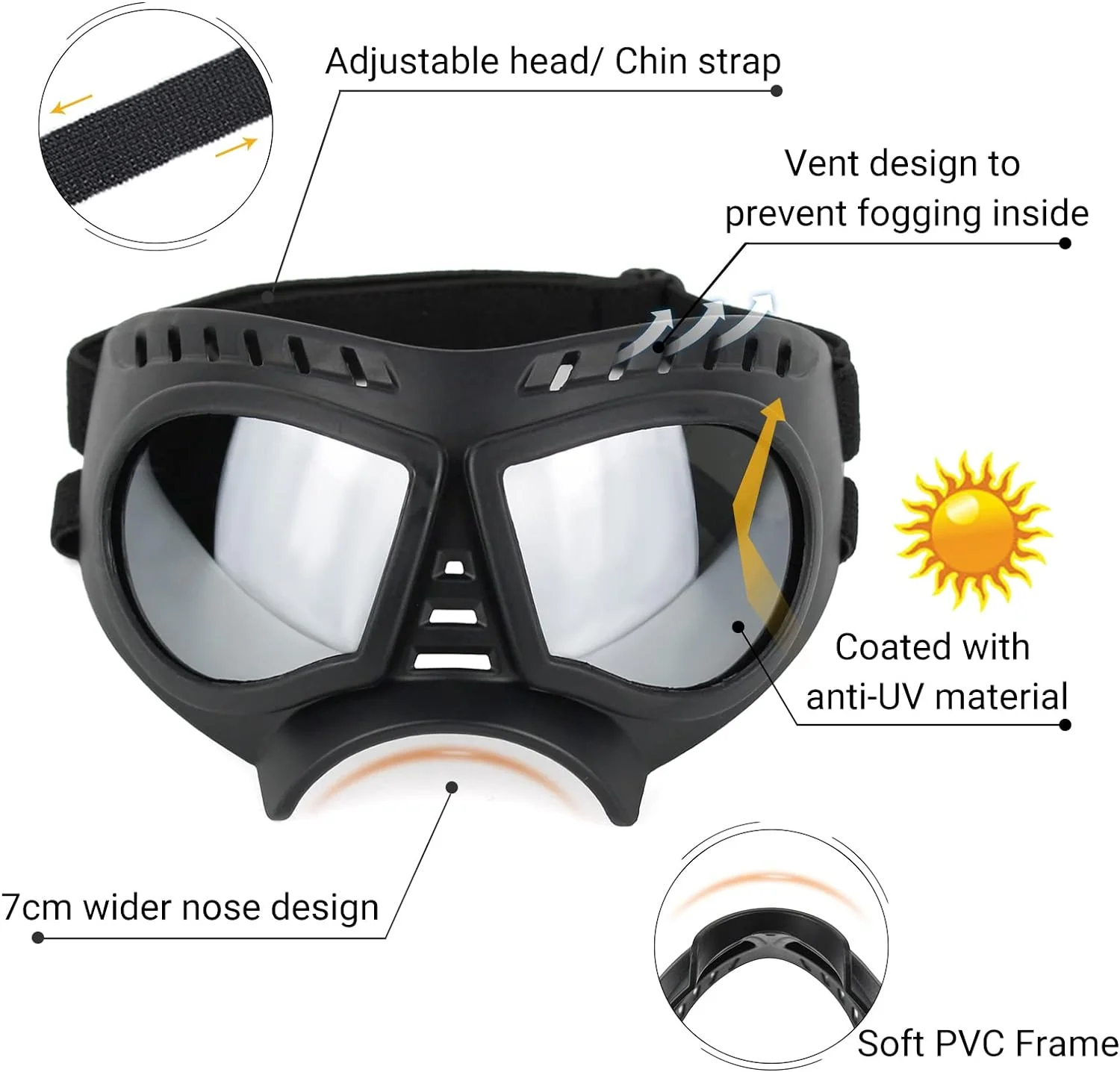Dog goggles sunglasses skull - Image 11