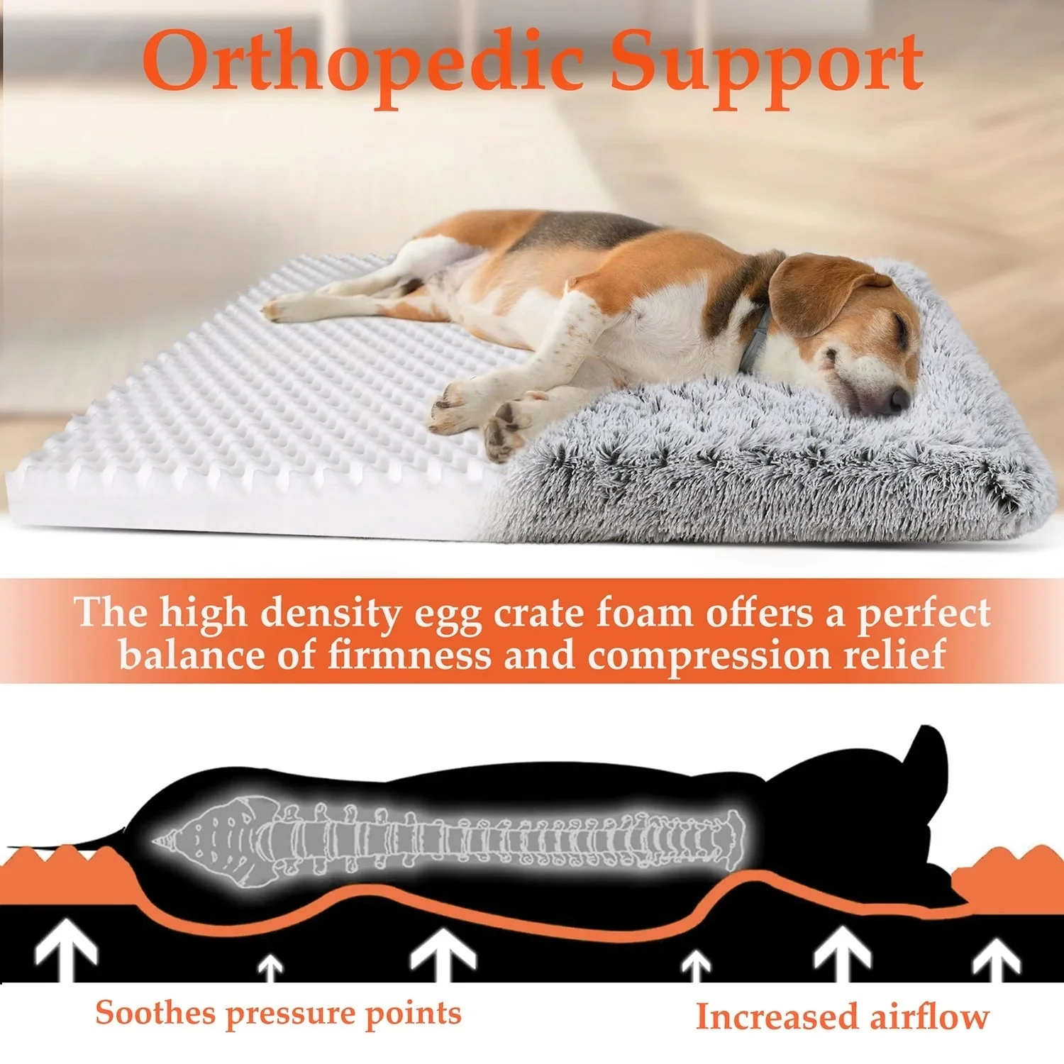 Dog gray Bed for Large furry friend - Image 3