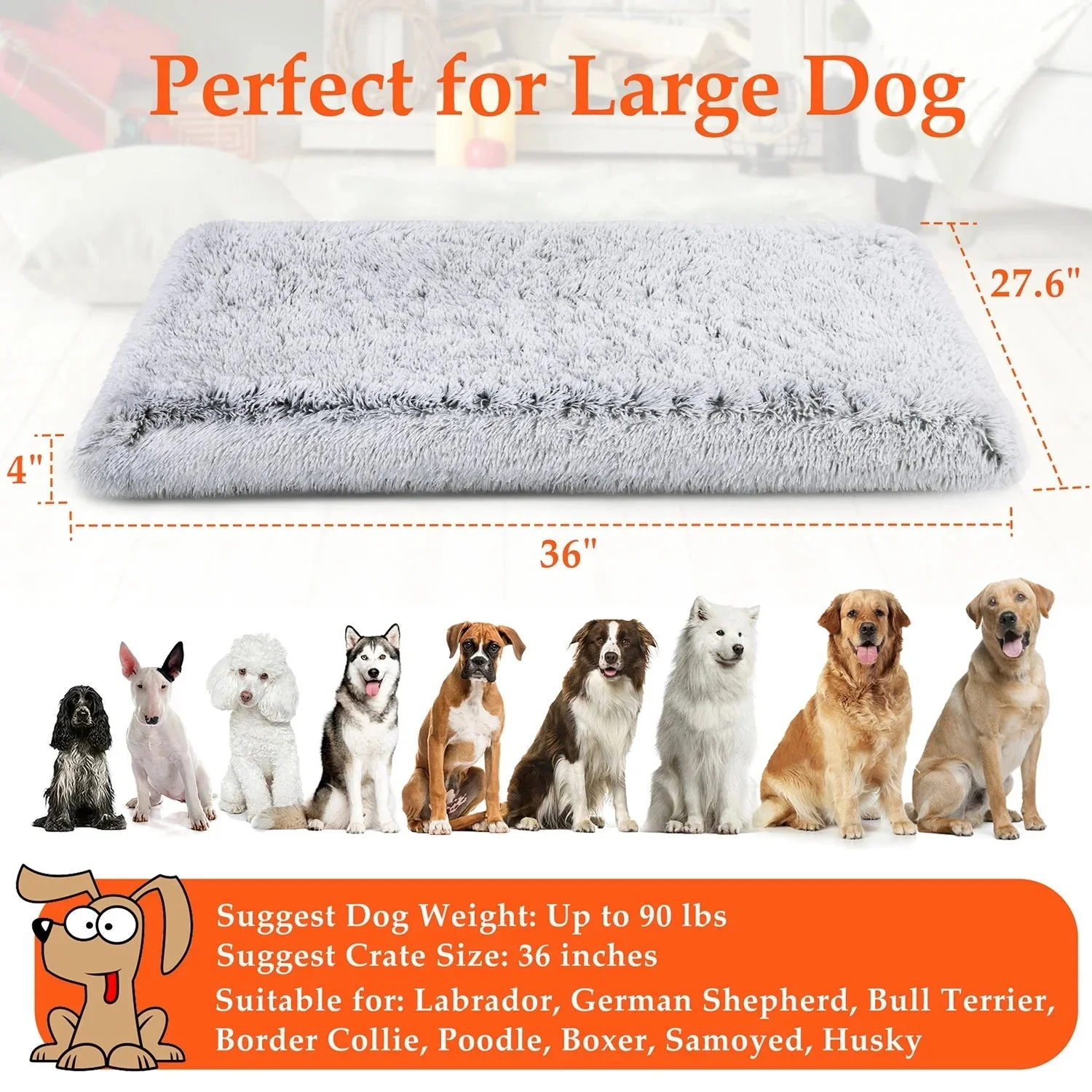 Dog gray Bed for Large furry friend - Image 8