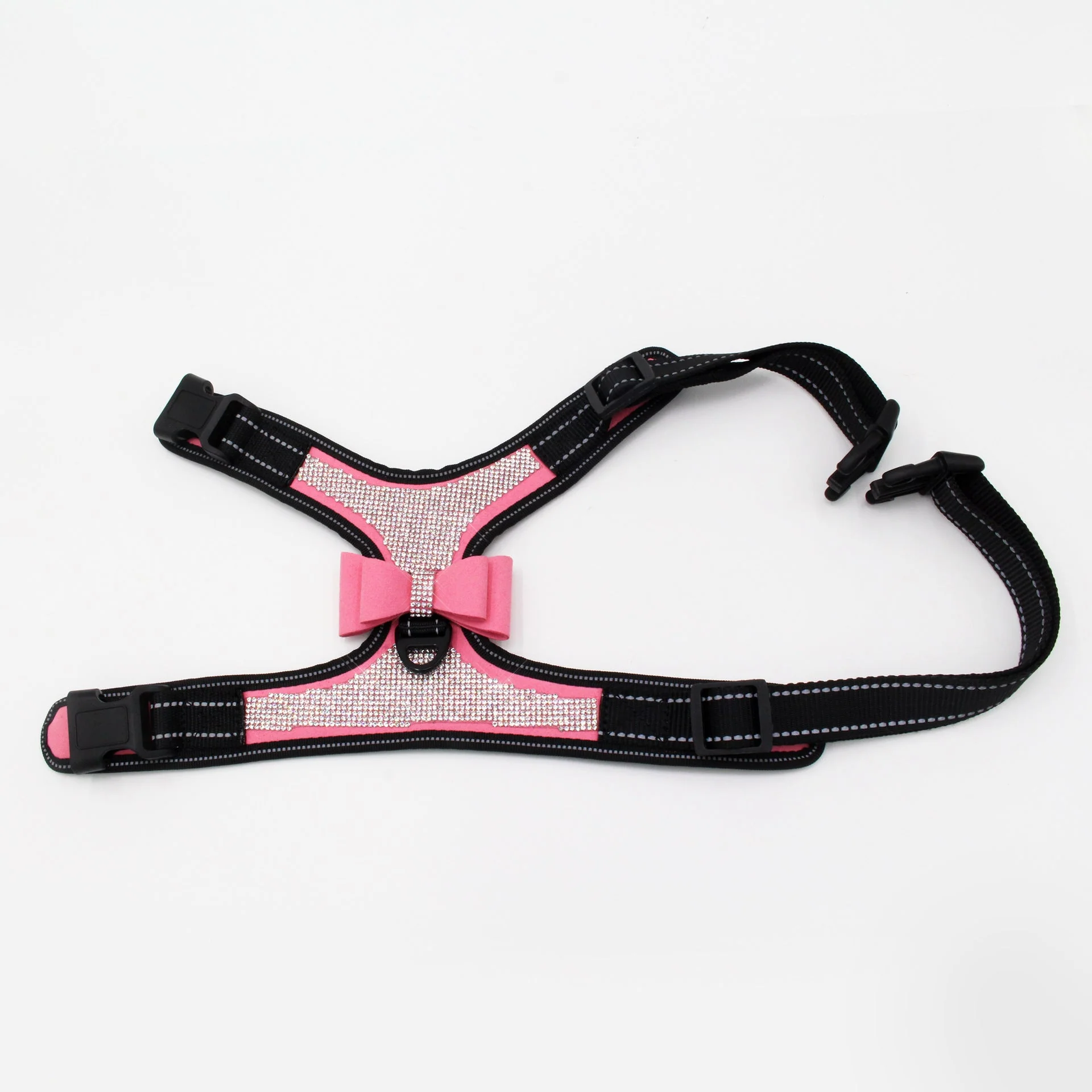 Dog Harness+Leash Sets with Rhinestones – Sparkly Bowknot & Reflective Trim - Image 4