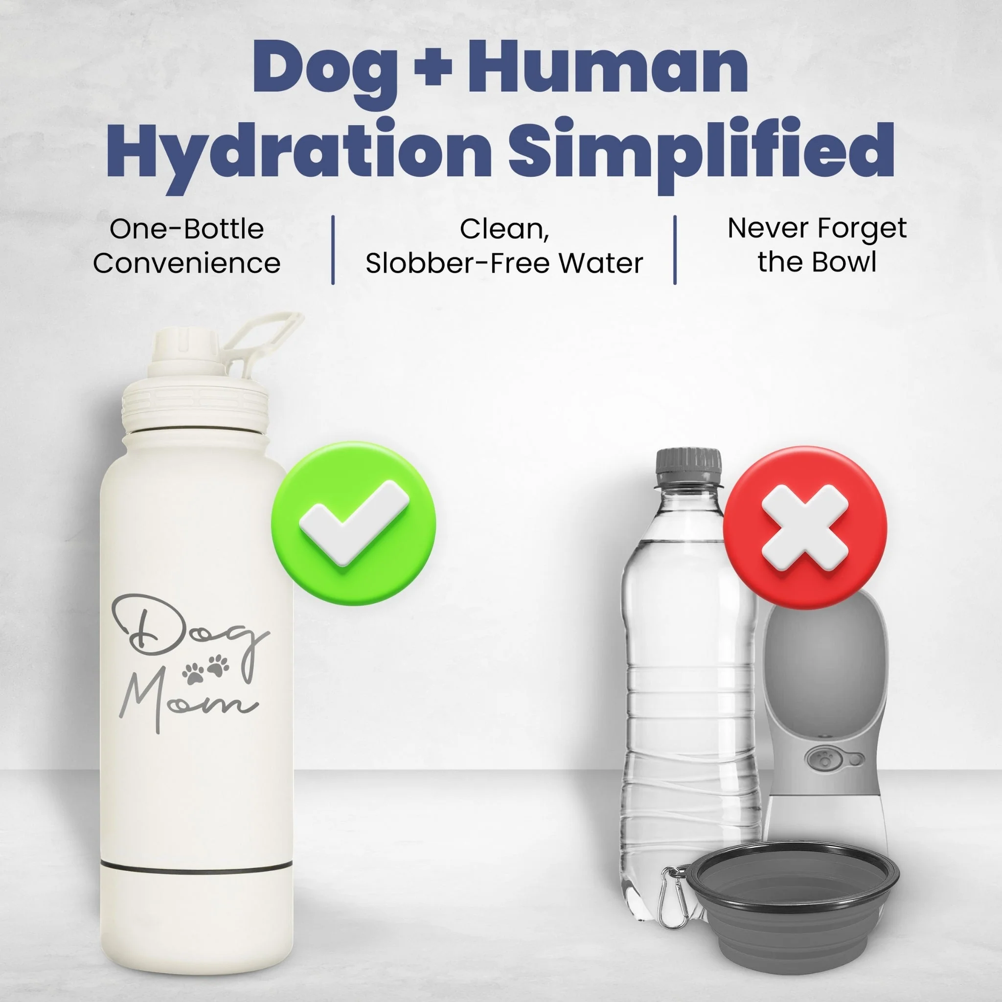 Dog + Human Water Bottle with Detachable Dog Bowl - Image 2