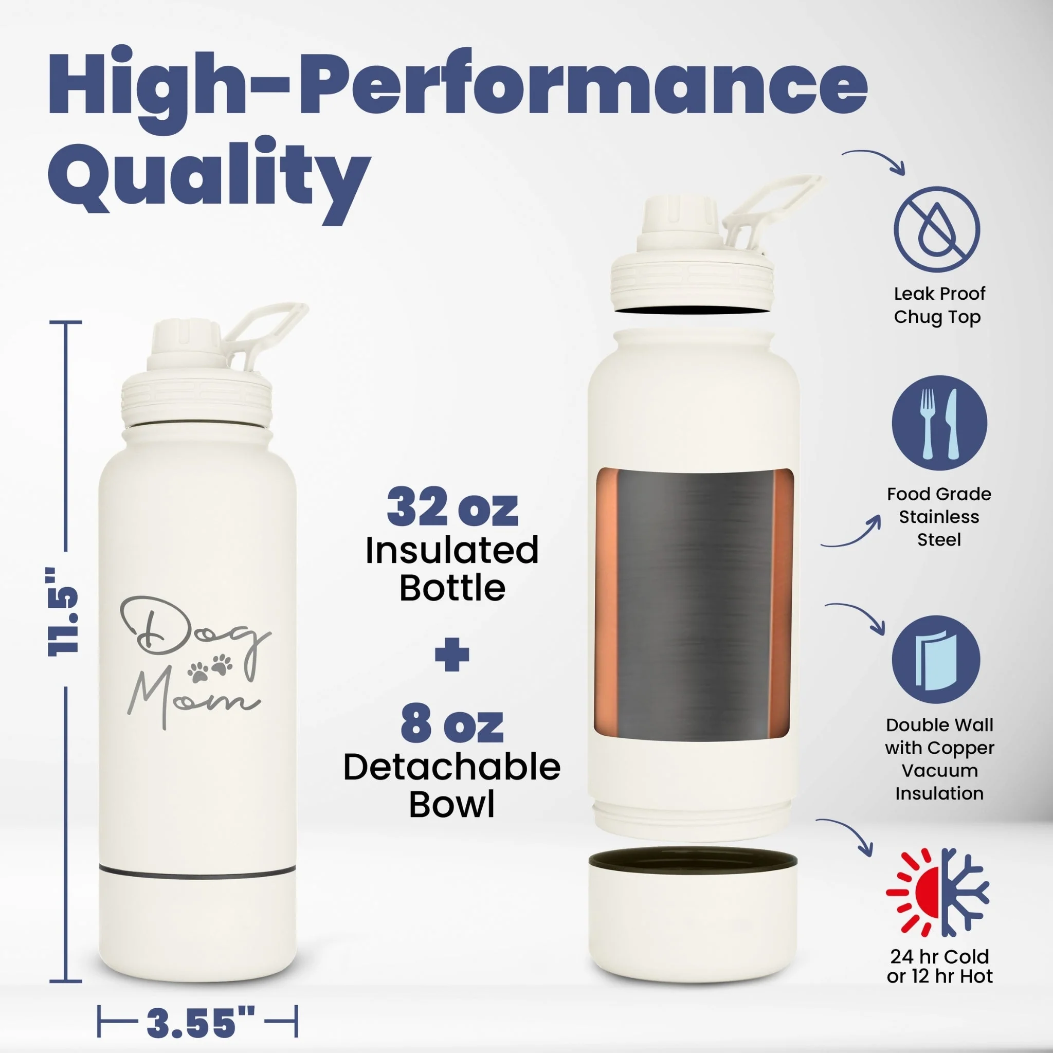 Dog + Human Water Bottle with Detachable Dog Bowl - Image 4