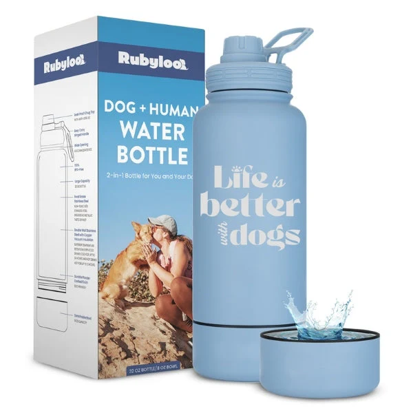 Dog + Human Water Bottle with Detachable Dog Bowl - Image 9