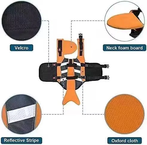 Dog Life Jacket with Rescue Handle & Reflective Strips - Image 2