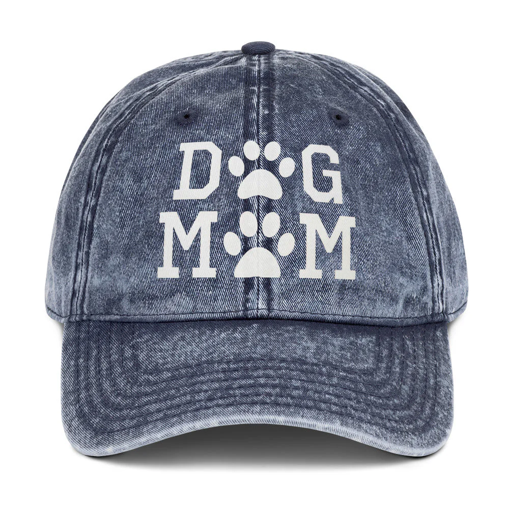 Dog Mom Vintage Cotton Twill Cap - Image 2