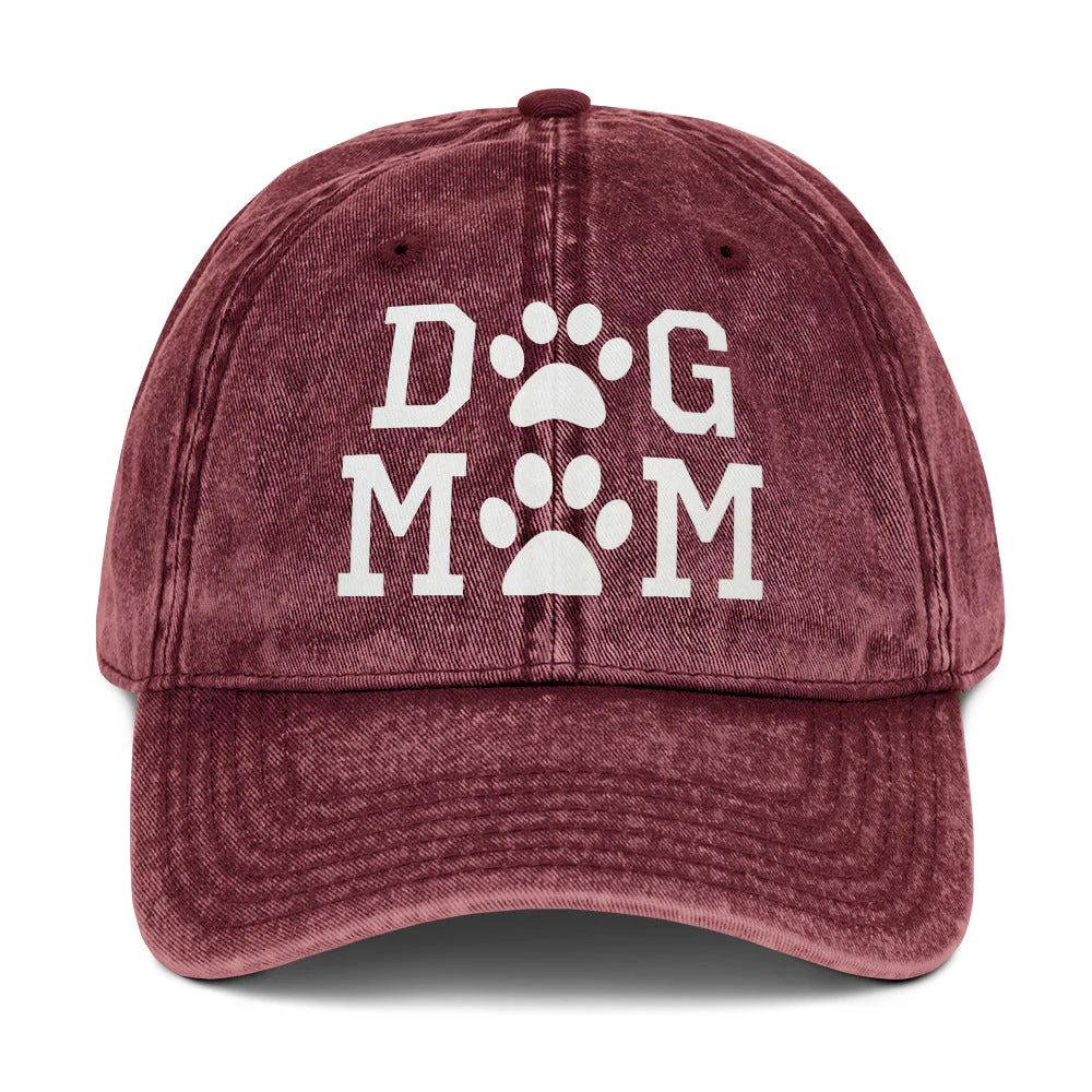 Dog Mom Vintage Cotton Twill Cap - Image 3