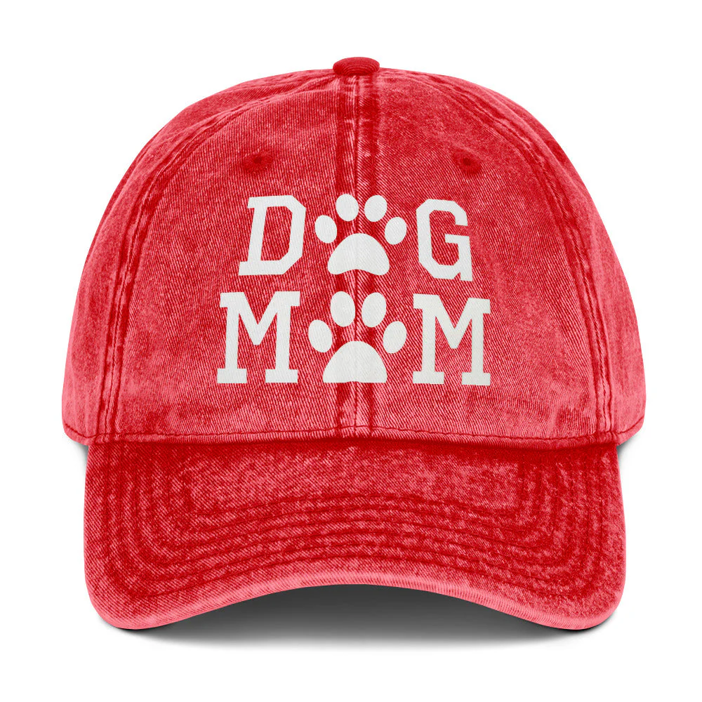 Dog Mom Vintage Cotton Twill Cap - Image 5