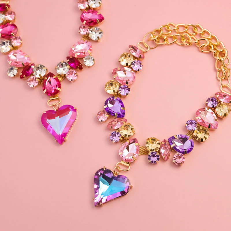 Dog Necklace + Crystal Heart, Adjustable Chain - Image 5