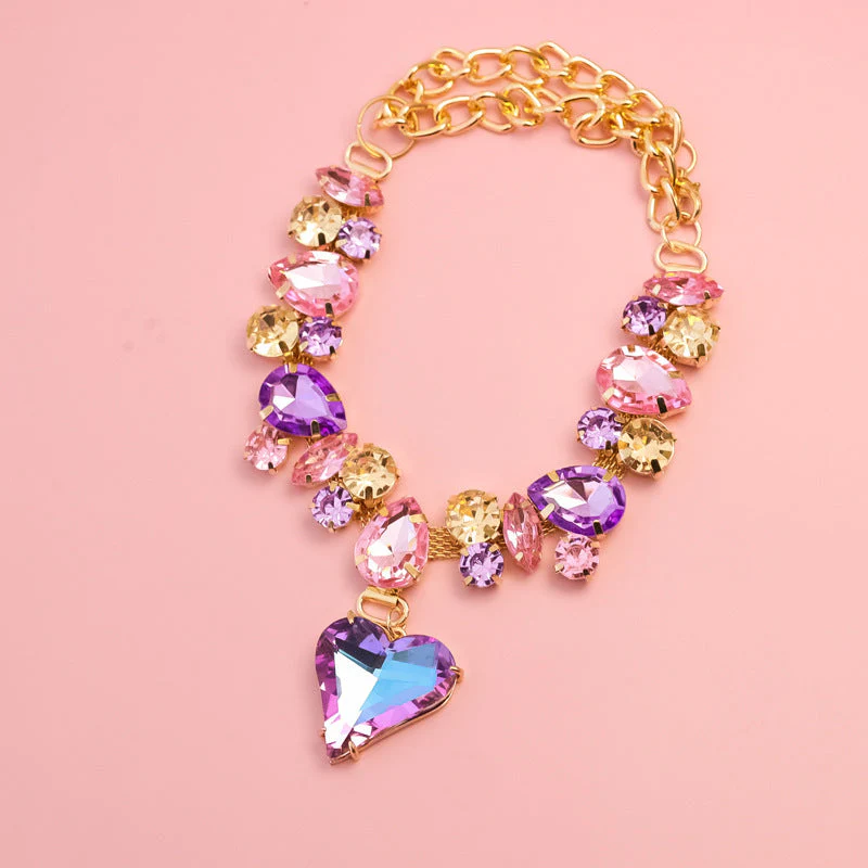 Dog Necklace + Crystal Heart, Adjustable Chain - Image 6
