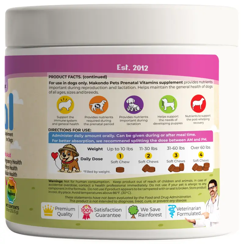 Dog Prenatal Vitamins - 120 Soft Chews - Image 10