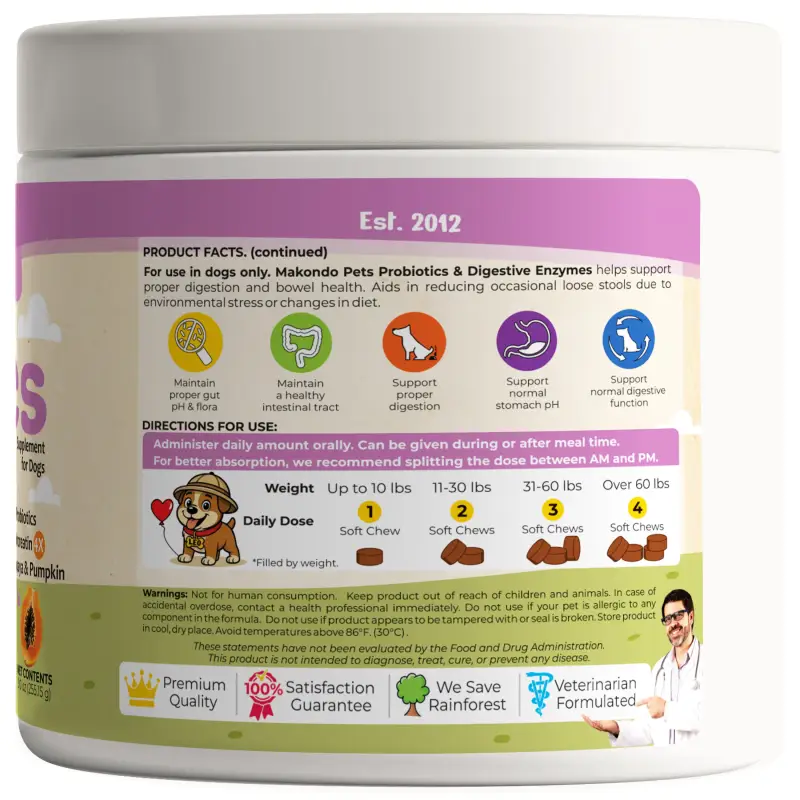 Dog Probiotics Digestive Enzymes - 120 Soft Chews - Image 10