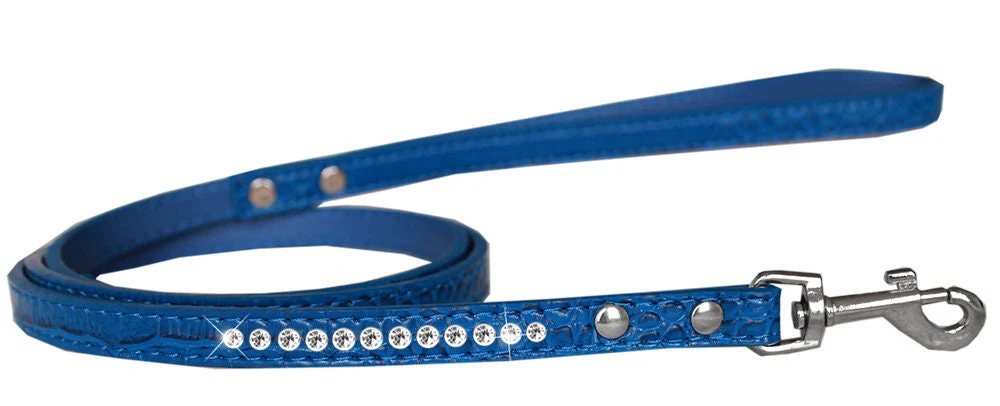 Dog, Puppy & Pet Designer Croc Leash, "One Row Clear Crystal" - Image 2
