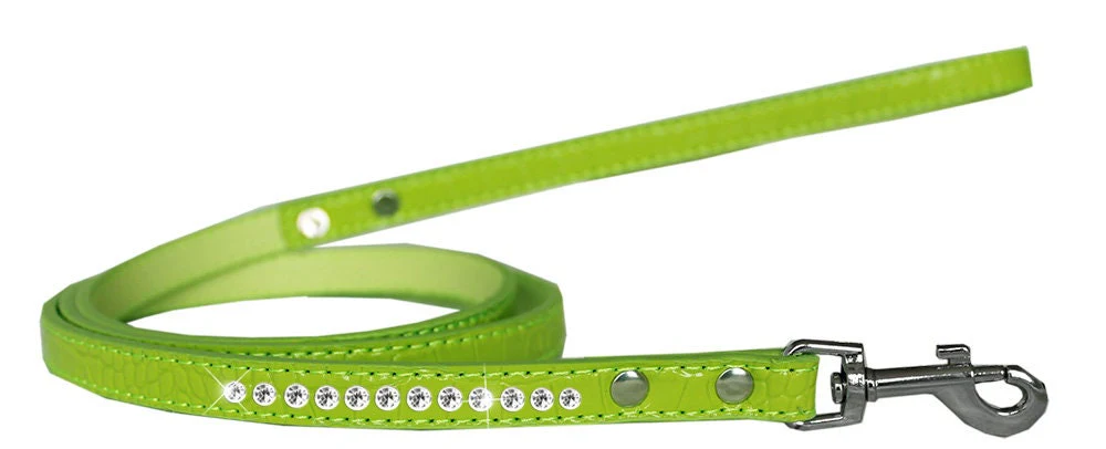 Dog, Puppy & Pet Designer Croc Leash, "One Row Clear Crystal" - Image 3