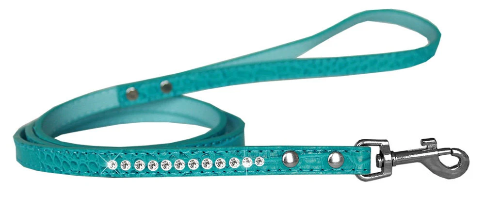 Dog, Puppy & Pet Designer Croc Leash, "One Row Clear Crystal" - Image 4