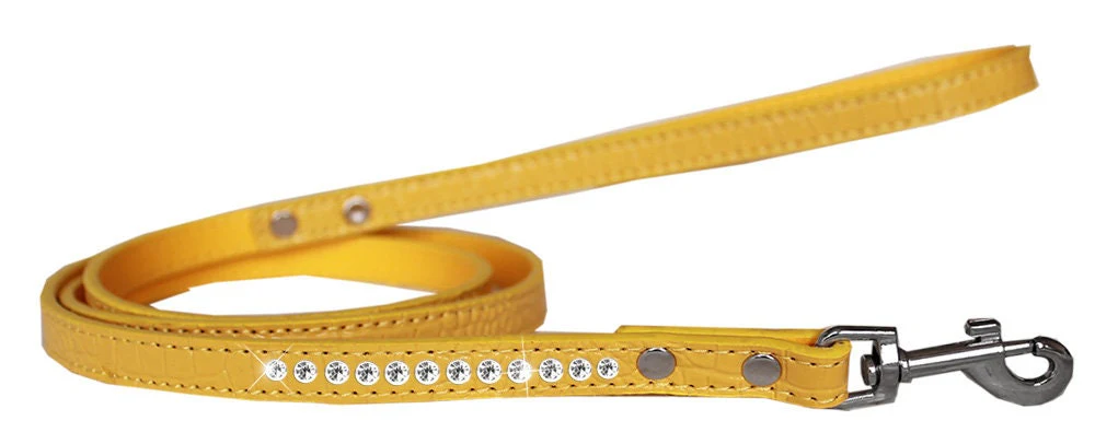 Dog, Puppy & Pet Designer Croc Leash, "One Row Clear Crystal" - Image 6