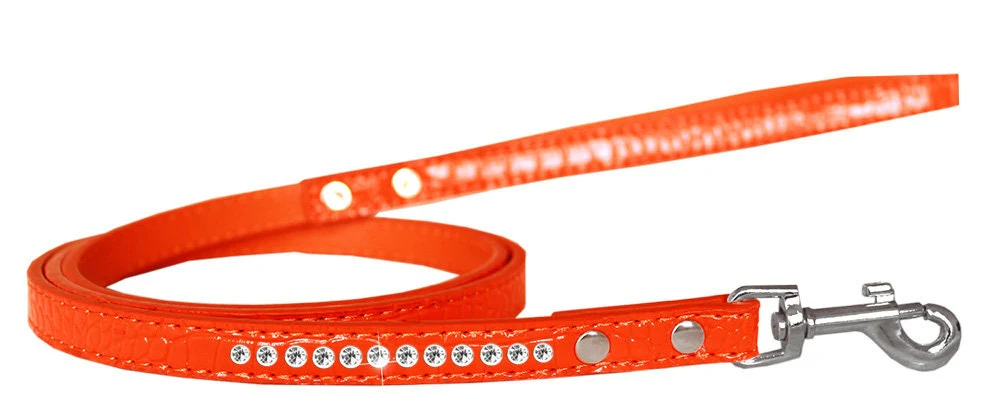 Dog, Puppy & Pet Designer Croc Leash, "One Row Clear Crystal" - Image 7