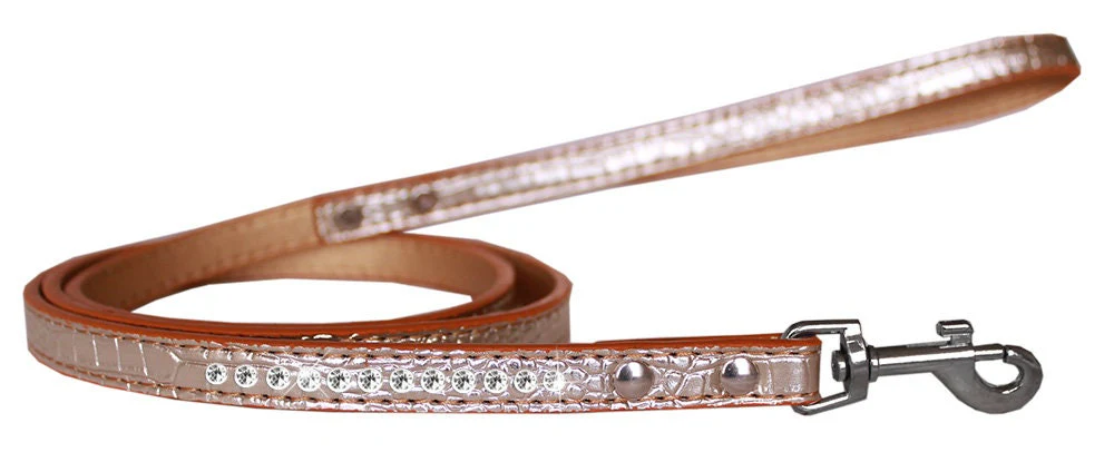 Dog, Puppy & Pet Designer Croc Leash, "One Row Clear Crystal" - Image 8