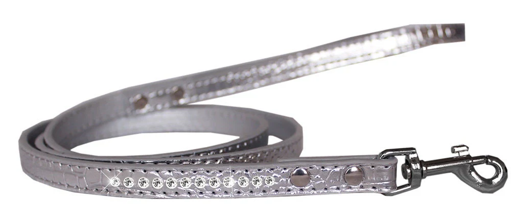 Dog, Puppy & Pet Designer Croc Leash, "One Row Clear Crystal" - Image 9