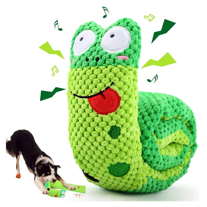 Dog Puzzle Feeder Plush Snail – Interactive Squeaky Chew Toy for Puppies & Dogs - Image 2