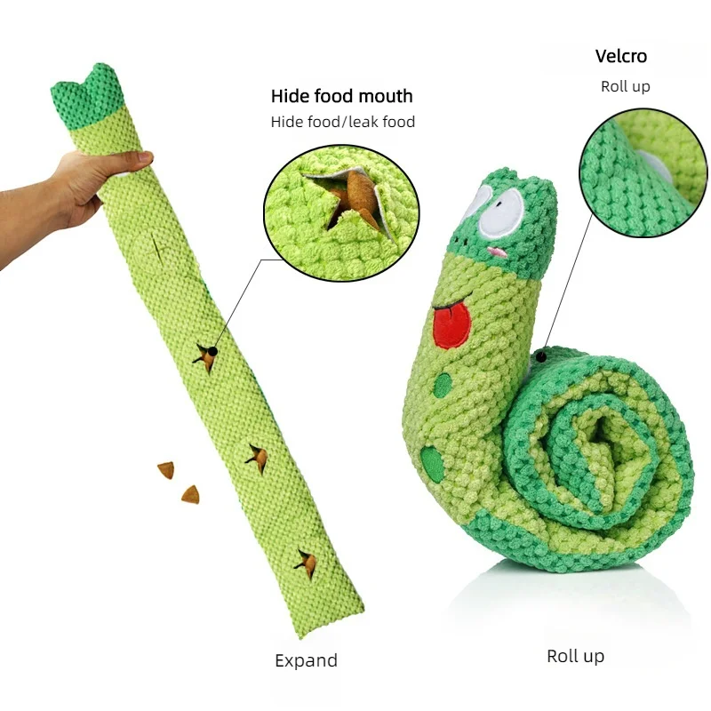Dog Puzzle Feeder Plush Snail – Interactive Squeaky Chew Toy for Puppies & Dogs - Image 3