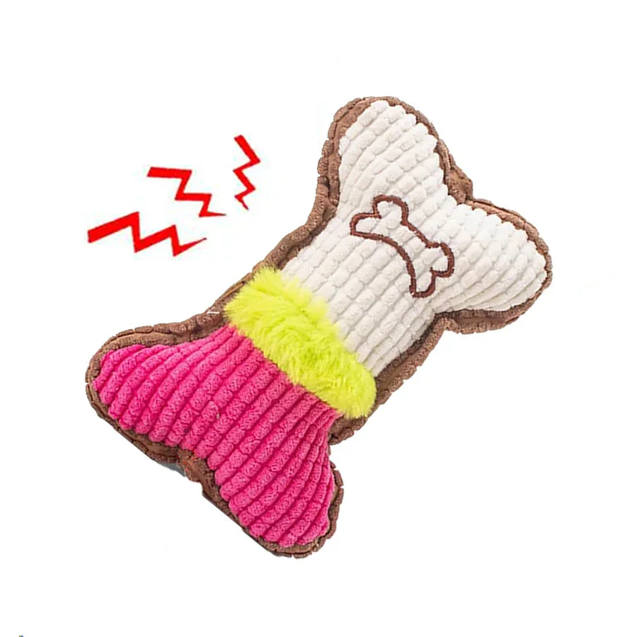 Dog Squeaky Toy - Plush Bone Chew Toy for Small & Medium Puppies - Image 6