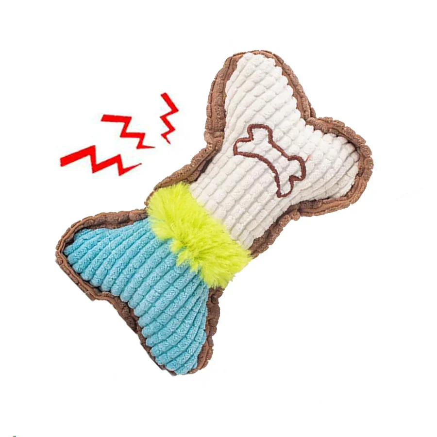 Dog Squeaky Toy - Plush Bone Chew Toy for Small & Medium Puppies - Image 7