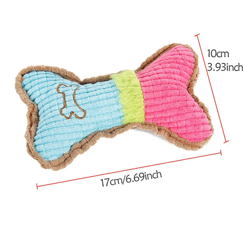 Dog Squeaky Toy - Plush Bone Chew Toy for Small & Medium Puppies - Image 8