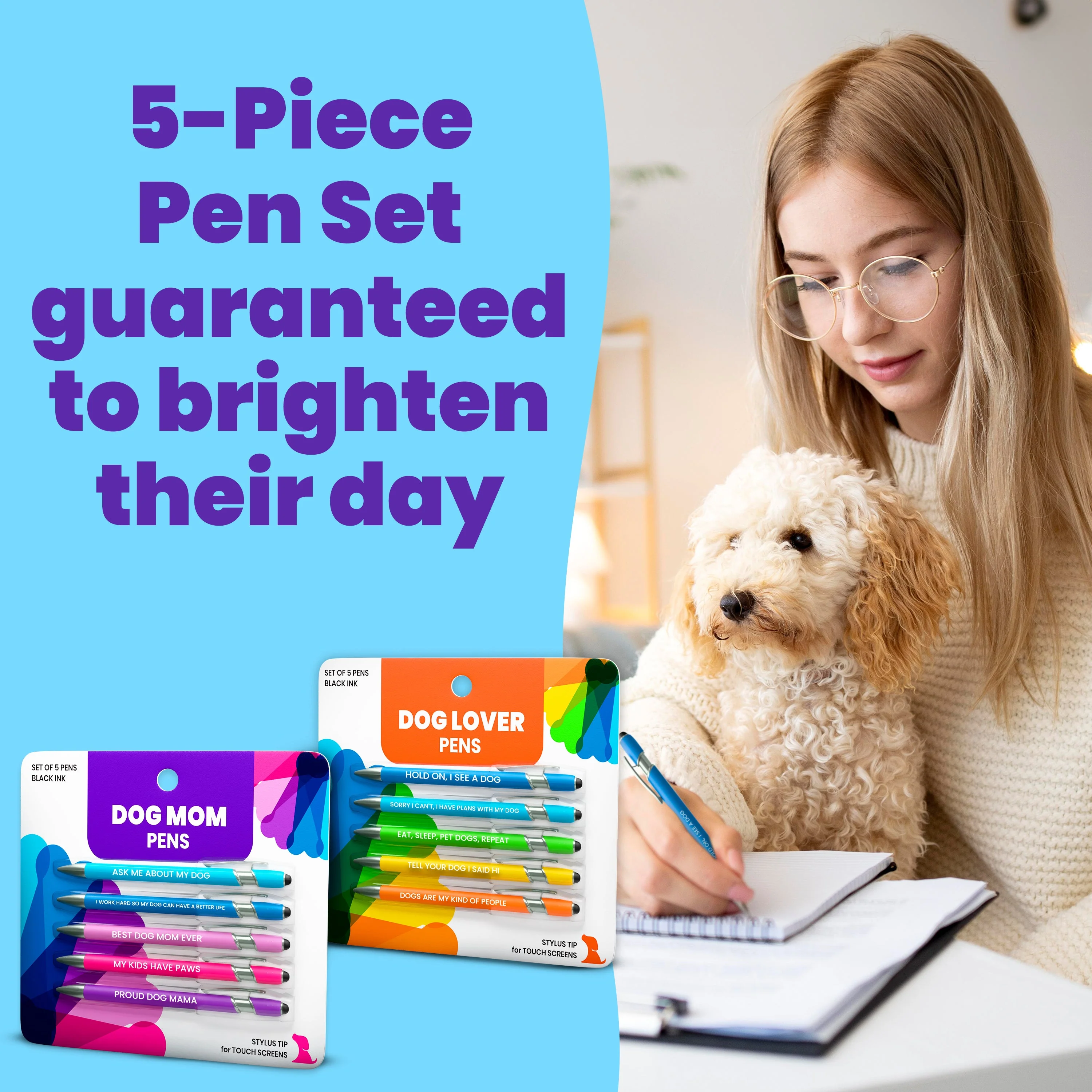 Dog-Themed Stylus Pen Set: 1 pc. Dog Lover & 1 pc. Dog Mom - Image 3