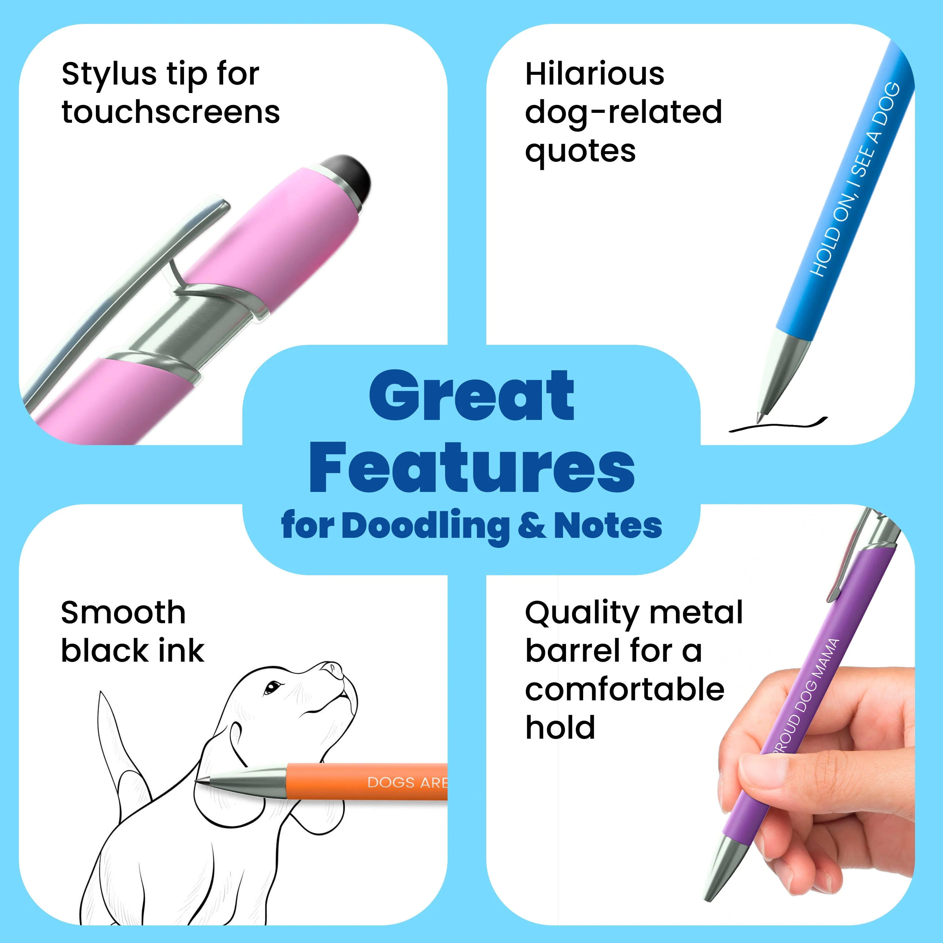 Dog-Themed Stylus Pen Set: 1 pc. Dog Lover & 1 pc. Dog Mom - Image 6