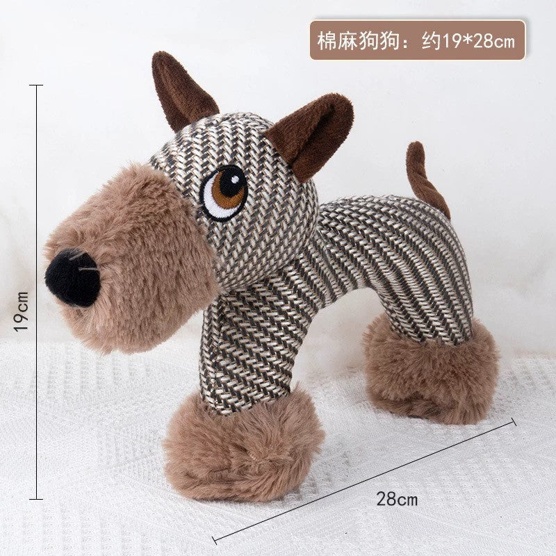 Dog Toy Linen Plush – Durable Squeaky Puppy Chew Toy - Image 2