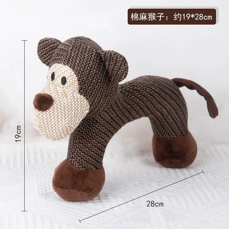 Dog Toy Linen Plush – Durable Squeaky Puppy Chew Toy - Image 3