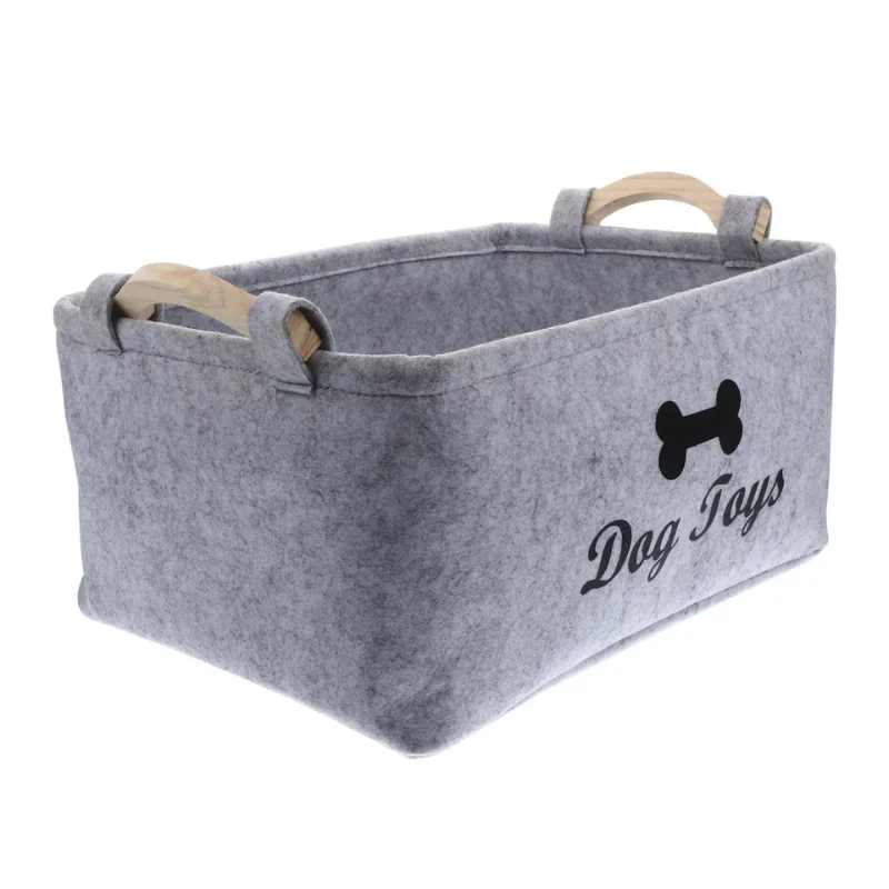Dog Toy Storage Basket – Felt Organizer Bin for Pets - Image 2