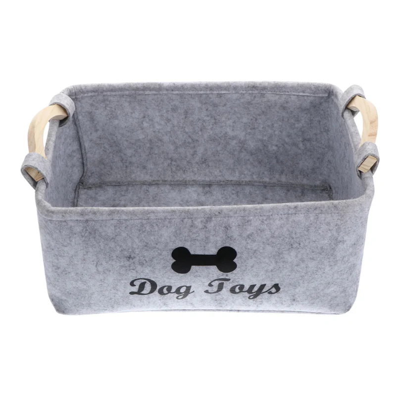 Dog Toy Storage Basket – Felt Organizer Bin for Pets - Image 3