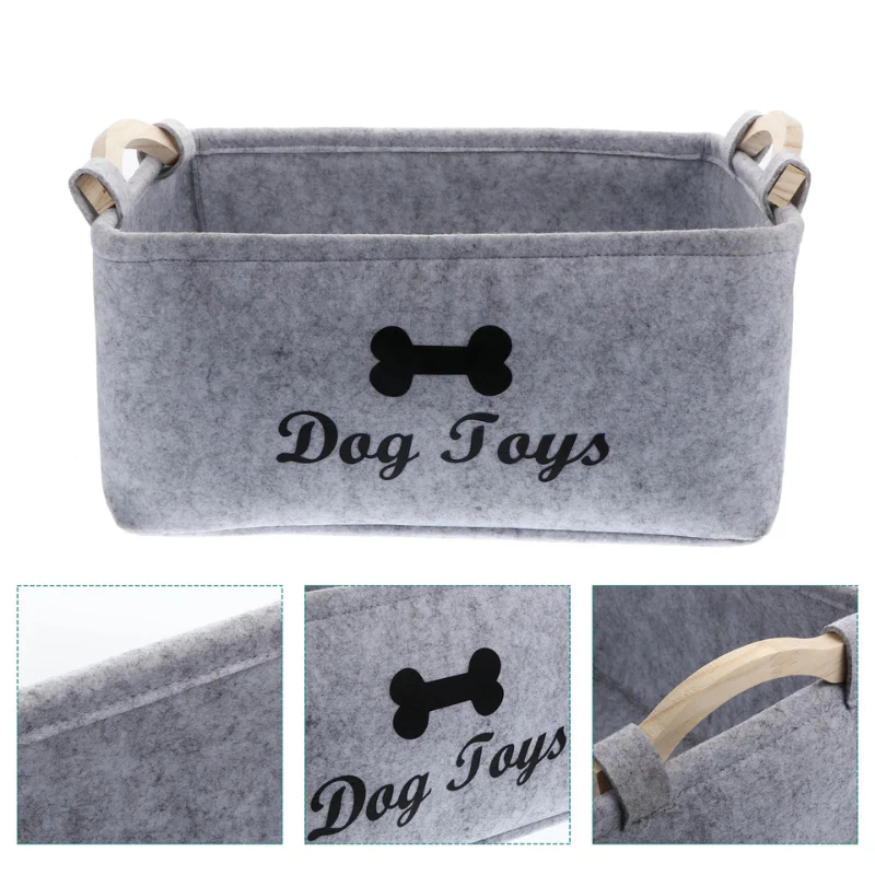 Dog Toy Storage Basket – Felt Organizer Bin for Pets - Image 6