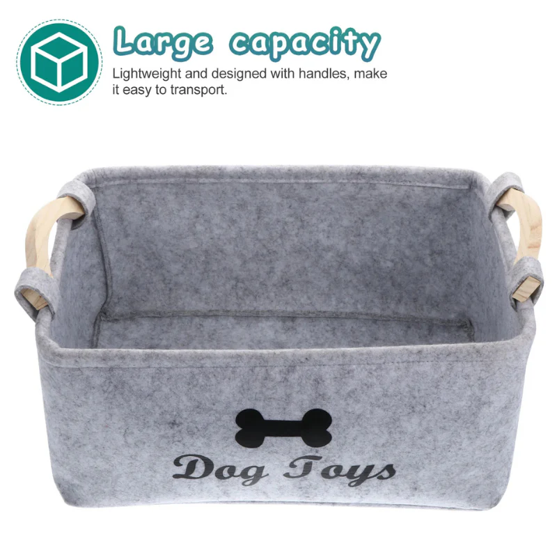 Dog Toy Storage Basket – Felt Organizer Bin for Pets - Image 7